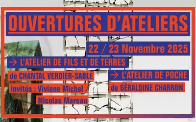 Ouvertures d&rsquo;ateliers avec Chantale, Viviane et Géraldine.