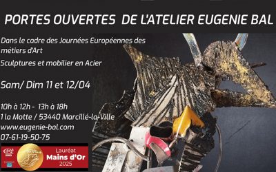 Eugenie Bal ouvre son atelier les11 et 12 Avril 2026 (Journées européennes des métiers d&rsquo;Art)