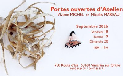 Portes ouvertes d&rsquo;ateliers chez Viviane Michel et Nicolas Mareau les18, 19 et 20 septembre